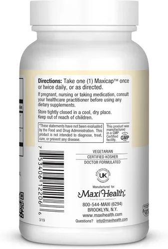 Vista 3 de Maxi Health Eleuthero - 0.8% Eleutherosides - Fórmula de estrés y energía - 60 cápsulas - Kosher (QSG)
