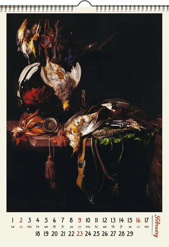 Vista 3 de Calendario de pared 2026 [12 páginas de 8 x 12 pulgadas] Naturaleza muerta de aves silvestres Vintage Arte Antiguo Museo Pintura