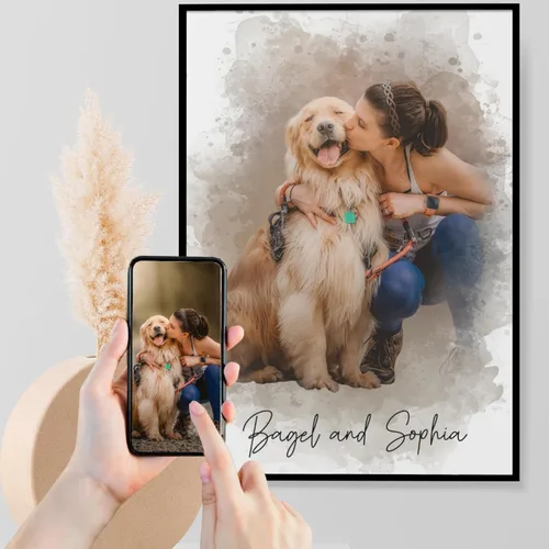 Vista 13 de Giantbighands Póster Personalizado de Perro en Lienzo Decorativo con Foto - Regalos Personalizados Para Amantes de Mascotas, Lienzo Conmemorativo