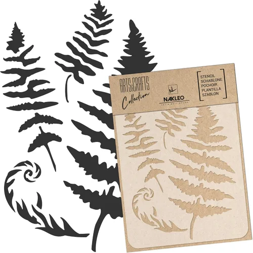 Vista 17 de NAKLEO Plantilla de pintura para manualidades A3 de 11.8 x 16.5 pulgadas, patrón de naturaleza de hojas de otoño, plantilla de dibujo de plástico