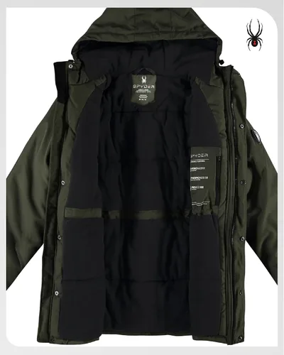 Vista 3 de Spyder Abrigos de Invierno para Hombres - Chaqueta de Forro Polar Parka Abrigo de Plumón de Invierno Resistente al Viento Impermeable Chaquetas