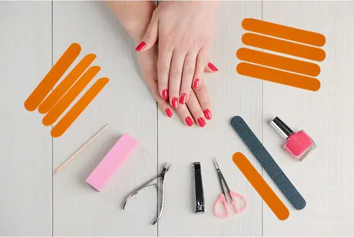Vista 4 de Mini limas de uñas a granel (100 unidades), lima de uñas de doble cara para uñas naturales, juego de herramientas de manicura, lima de uñas