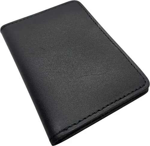 Vista 2 de PiBridge Cartera delgada para hombre con clip para dinero, soporte para tarjeta de crédito bifold para hombres con caja de regalo, Negro, Moderno