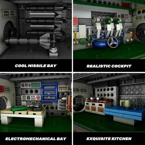 Vista 3 de Reobrix U-Boat - Juego de construcción de submarino militar, kit de modelo de submarino militar para adultos, historia de la Segunda Guerra Mundial