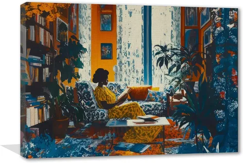 Vista 9 de Arte de pared de mujer negra, arte de pared de niña negra, póster moderno de pintura al óleo, retrato femenino vintage, afroestadounidense, sexy