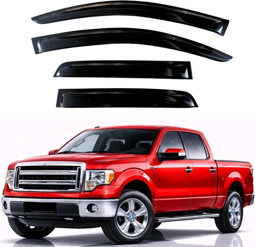 Vista 285 de KPY Protector de lluvia compatible con Ford Bronco 1980-1996, Ford F150 F250 F350, deflectores de ventilación lateral para visera de ventana