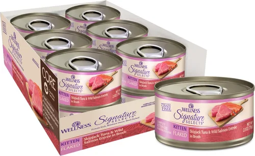 Vista 37 de Wellness CORE Signature Selects - Alimento húmedo enlatado grueso para gatos adultos, natural, rico en proteínas, sin granos, receta de carne de res