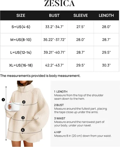 Vista 6 de ZESICA Women's 2024 Winter Sweaters Oversized Turtleneck Long Sleeve Chunky Knitted Pullover Sweater Jumper Tops