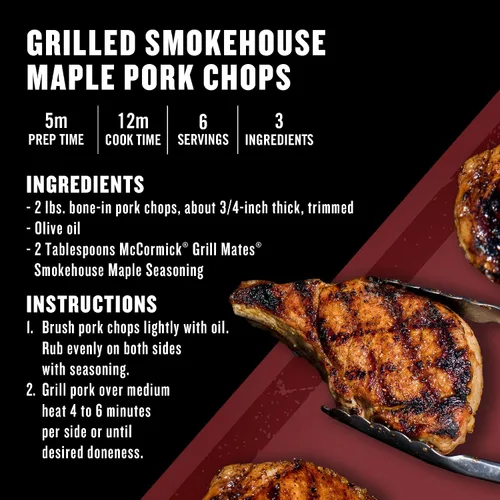 Vista 9 de McCormick Parrilla Mates Smokehouse Maple Sazonando, 28 oz