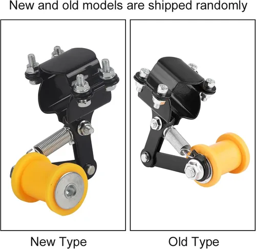 Vista 5 de Rodillo tensor de cadena ajustador de motocicleta, longitud de enlace universal modificada con pernos largos de respaldo (negro)