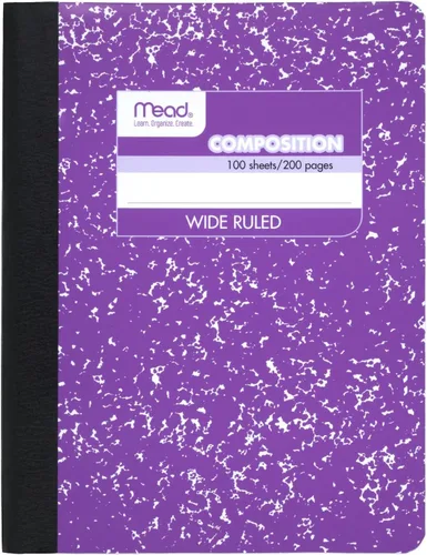 Vista 13 de Mead Cuaderno de Composición, Paquete de 12, Papel de Rayas Anchas, 7-1/2" x 9-3/4", 100 Hojas por Cuaderno de Composición, Los Colores Pueden