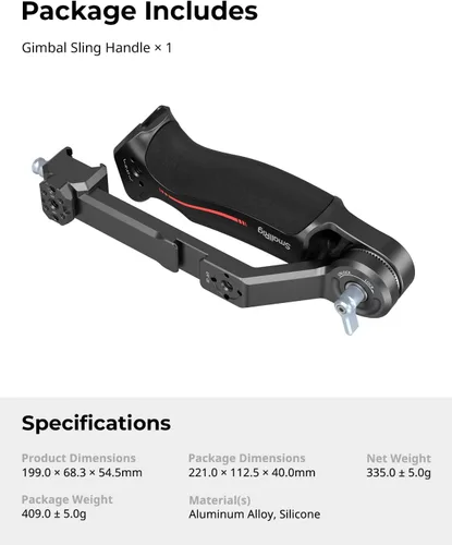 Vista 9 de SmallRig Mango Eslinga Empuñadura de Cardán para DJI RS 2 / RSC 2 / RS 3 / RS 3 Pro/RS 3 Mini/RS 4 / RS 4 Pro/RS 4 Mini, Empuñadura Ajustable