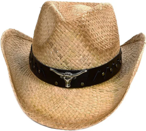 Vista 2 de Sombrero vaquero de paja con banda decorada, para disfraces de niños, de Simplicity