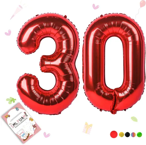 Vista 43 de Globos grandes de 40 pulgadas de números del 0 al 9, globos numéricos para decoración de fiesta de cumpleaños, globos de helio de aluminio
