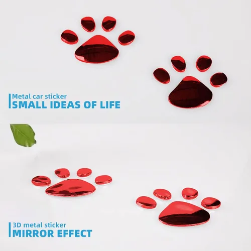 Vista 3 de 4 calcomanías de huellas de perro, 3D, impermeables, de dibujos animados, para vehículos, ventana de parachoques, decoración de la carrocería