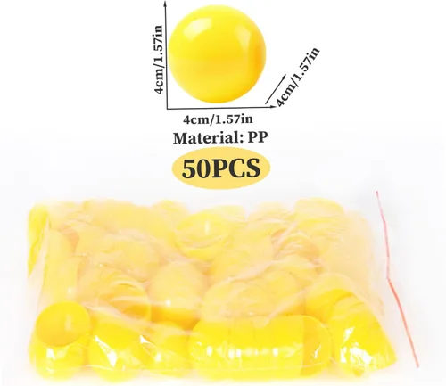 Vista 5 de 50 bolas de bingo huecas de PP de 1.57 pulgadas, bolas de lotería suaves y vibrantes, bolas redondas de lotería para fiesta de lotería