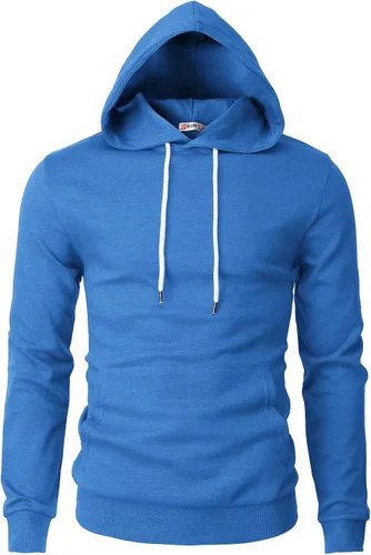 Vista 23 de H2H Sudadera con Capucha Tipo Pullover para Hombre, Ligera, de Manga Larga, con Bolsillo Canguro, Ajuste Ceñido, Básica, Casual, Suéter