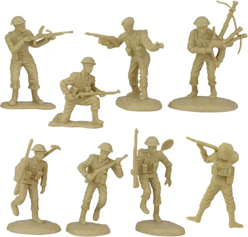 Vista 6 de BMC Toys - Soldados de plástico de la Segunda Guerra Mundial, invasión de Normandía, 114 piezas en caja