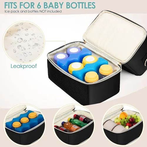 Vista 4 de Fasrom - Bolsa de extractor de leche portátil, bolsa de bombeo con compartimento enfriador Compatible with Momcozy, Eufy and Medela Hands Free