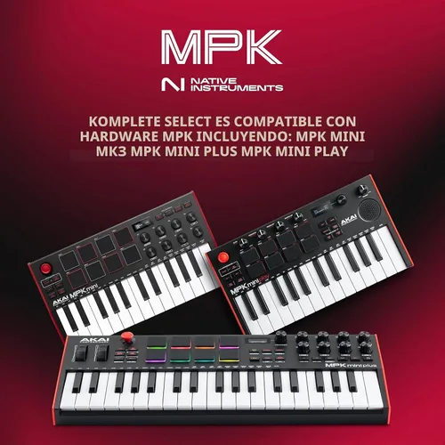 Vista 5 de Akai Professional MPK Mini Plus - Controlador de teclado MIDI USB con 37 teclas mini, 8 almohadillas MPC, secuenciador, E/S MIDI/CV/Gate, software