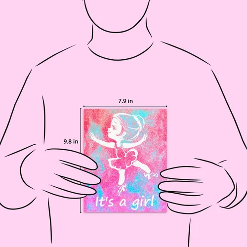 Vista 6 de FETTIPOP Lienzo de arte mágico, exponiendo arte de arena (revelación de género - It's a Girl - Glitter) - Anuncio sorpresa de embarazo de baby