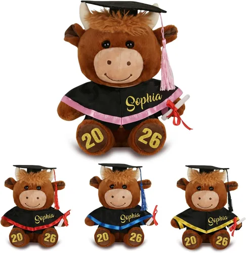 Vista 10 de Oso de graduación personalizado 2026-9.5 pulgadas 7 colores personalizados de peluche de graduación con fecha de nombre, regalo de graduación