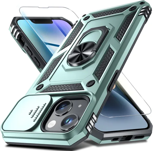 Vista 96 de Janmitta Funda para iPhone 8 Plus/7 Plus/6 Plus, Cubierta de Teléfono con Cubierta Deslizante Integrada para Lente de Cámara + Protector