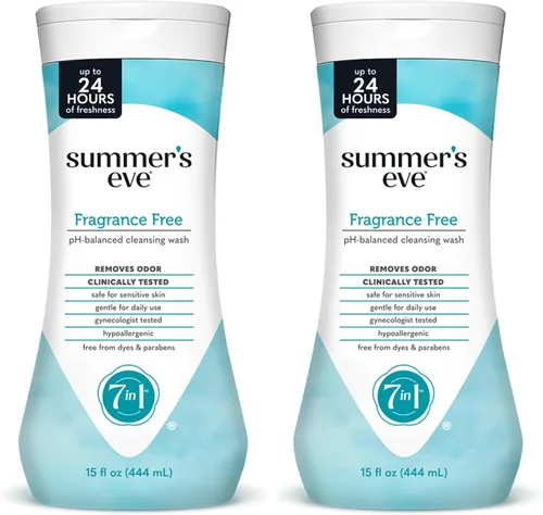 Vista 15 de Summer's Eve Lavado femenino sin fragancia para todo el cuerpo, gel corporal suave con pH balanceado para mujeres, elimina el olor vaginal, 15 onzas