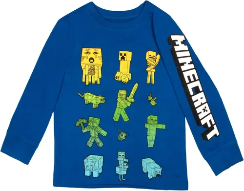 Vista 3 de Minecraft Characters - Camiseta de manga larga para niños, paquete de 2 unidades para niños y niños pequeños