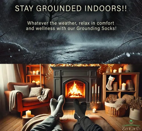 Vista 2 de ZenEarth - Calcetines de tierra para mujeres y hombres. Calcetines Earthing con hilo conductor de plata pura 99% para calma y bienestar.