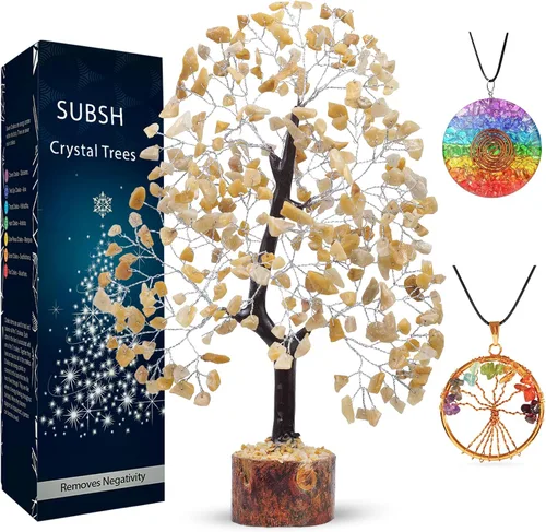Vista 21 de Árbol de la vida de cristal amatista de 10-12 pulgadas con 2 colgantes de chakra – Bonsái de cristal sanador, árbol del dinero para energía
