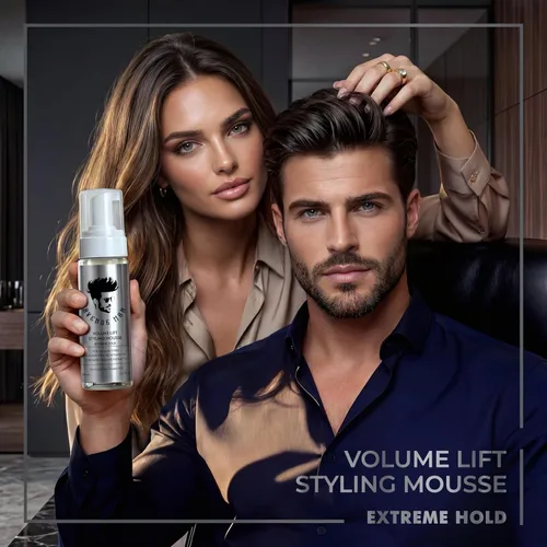 Vista 5 de Avenue Man Volume Lift Styling Mousse Extreme Hold - Espuma para el cabello de 5.07 onzas con aceite de argán, proteína de seda y vitamina E