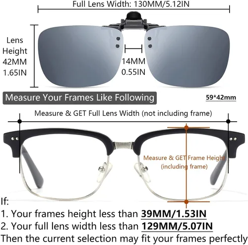 Vista 3 de CAXMAN Gafas de sol con clip no polarizadas sobre lentes recetados