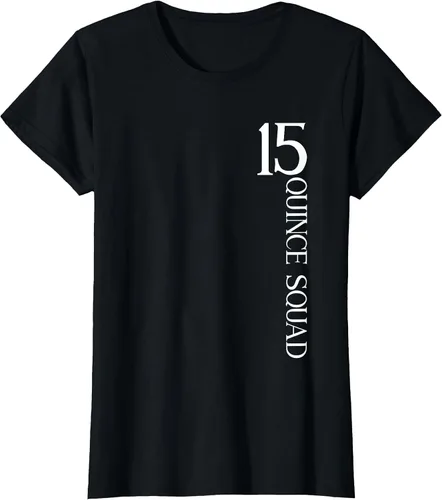 Vista 50 de Quince Squad Quinceanera 15th Birthday - Camiseta de quinceañera para niñas Asphalt Grey