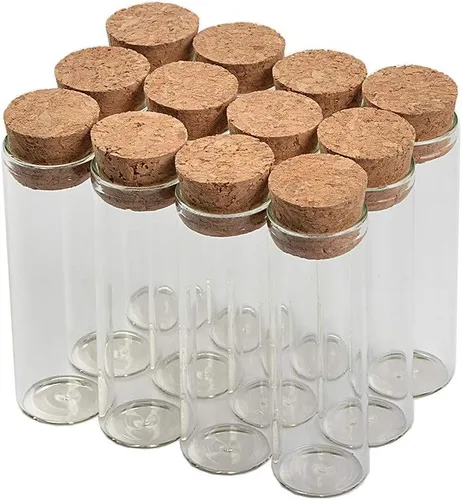 Vista 9 de Mini botellas de 0.1 fl oz de 0.866 x 0.984 in, tubo de ensayo de vidrio, almacenamiento para arena líquida, alimentos, botellas de bricolaje, 24