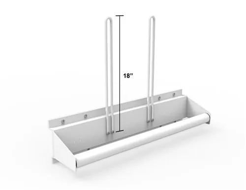 Vista 4 de Soportes de pared para delantales de rayos X, estilo barra, 2 soportes para guantes