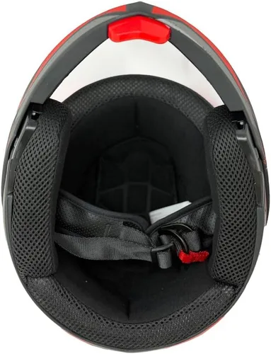 Vista 6 de MMG Casco modular de cara completa para motocicleta para adultos, modelo 34 con visera abatible