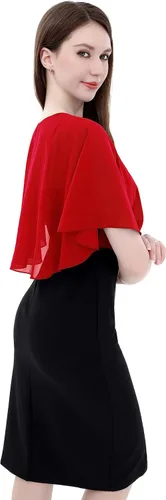 Vista 4 de Capelets de encaje de gasa suave para mujer, chales y envolturas para vestido de noche, boda, capa Bole