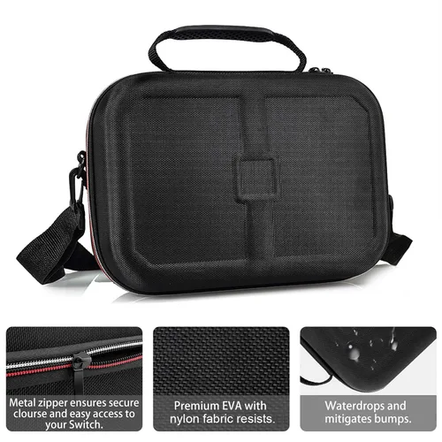Vista 5 de Deluxe Travel Carrying Case for Nintendo Switch Switch Lite, Sturdy Hard Shell Carrying Bag for Storage Switch Console, Dock, Pro Controller