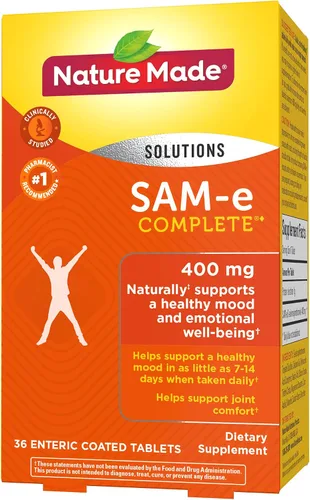 Vista 11 de SAM-e - Tabletas completas de 400 mg, tamaño de valor de 36 unidades, apoya un estado de ánimo saludable y comodidad articular