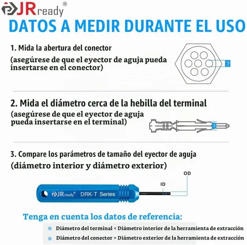 Vista 4 de JRready ST5252 Kit de herramientas de extracción de pasadores para AMP/Molex .062" y 0.093" Pines y conectores de contacto de zócalo, Delphi
