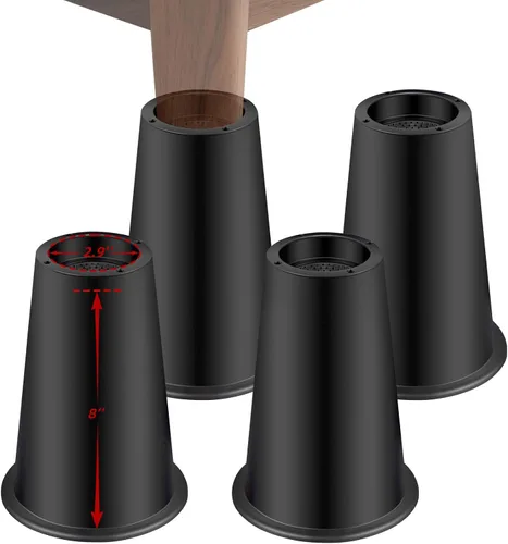 Vista 40 de Elevadores de cama ajustables de 8 pulgadas, soportes de elevación antideslizantes resistentes para camas, sofás, diseño cuadrado duradero