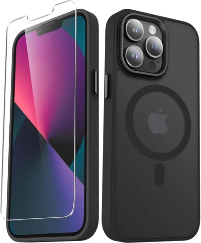 Vista 49 de YENAPOON Funda magnética mate para iPhone 11 con 1 protector de pantalla, compatible con Magsafe, translúcida esmerilada, delgada, a prueba