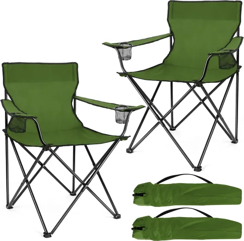 Vista 13 de Joyfair Silla de camping portátil, sillas plegables para césped al aire libre para adultos, sillas plegables grandes resistentes para playa, pesca