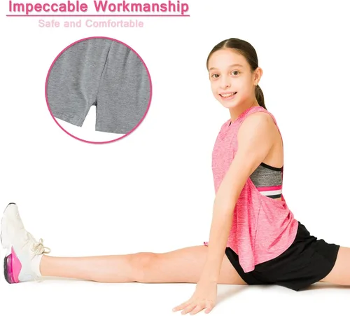Vista 7 de Chloe B Pantalones cortos populares para niñas de algodón elástico paquete de 4 6-14