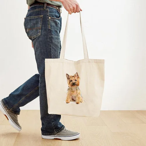 Vista 3 de CafePress Yorkie - Bolsa de lona natural, bolsa de compras reutilizable, Caqui, Bolso tote Yorkie