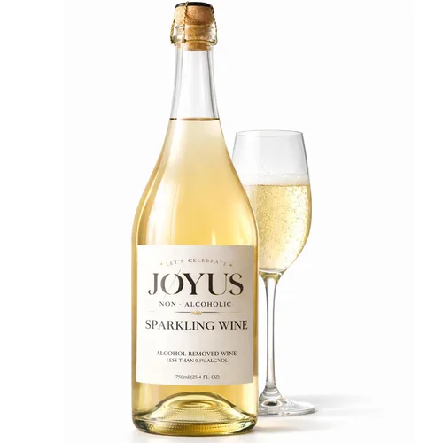 Vista 9 de Joyus - Vino espumoso sin alcohol, galardonado y mejor vino desalcoholizado de su clase, complejo y seco, bajo en azúcar y bajo en calorías, 25.4 fl