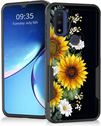 Vista 23 de Para Moto G Power 2022 – Funda protectora resistente de doble capa de policarbonato duro híbrido de goma suave a prueba de golpes – Ciervo