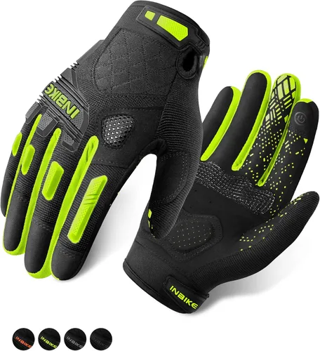 Vista 12 de INBIKE Guantes MTB para ciclismo de montaña Sirven para pantalla táctil con acolchado de etilvinilacetato grueso y protección de nudillos de caucho