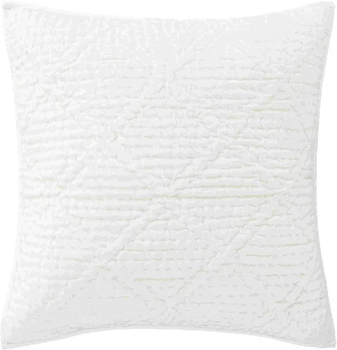 Vista 5 de Pine Cone Hill Parisienne Velvet Dove White - Funda acolchada blanca, tamaño estándar, patrón sólido blanco